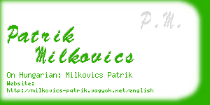 patrik milkovics business card